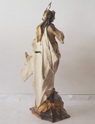 St. Mary Immaculatae Conceptionis. style Baroque - Style en Hand - Carved Wood , Southern Germany 18 th century