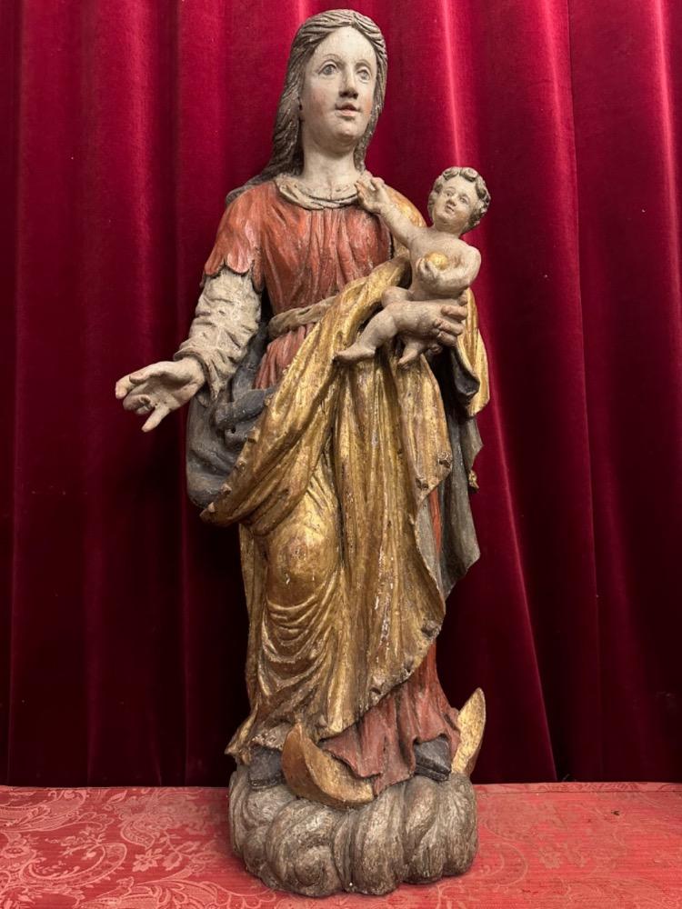 1 Baroque - Style St. Mary With Child Sculpture