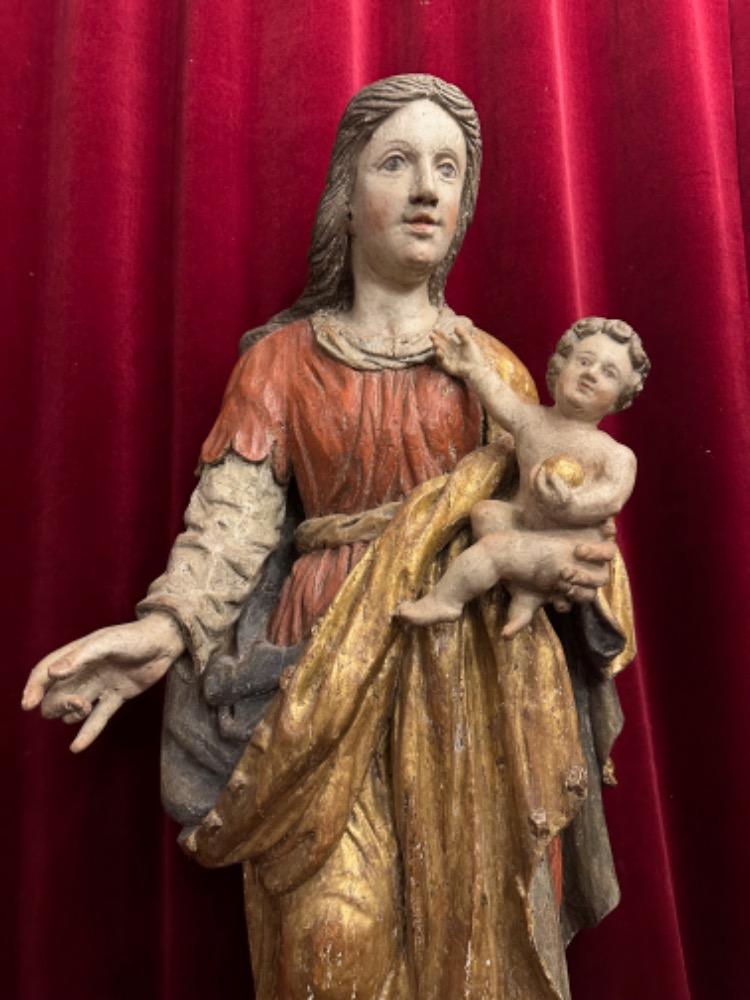 1 Baroque - Style St. Mary With Child Sculpture