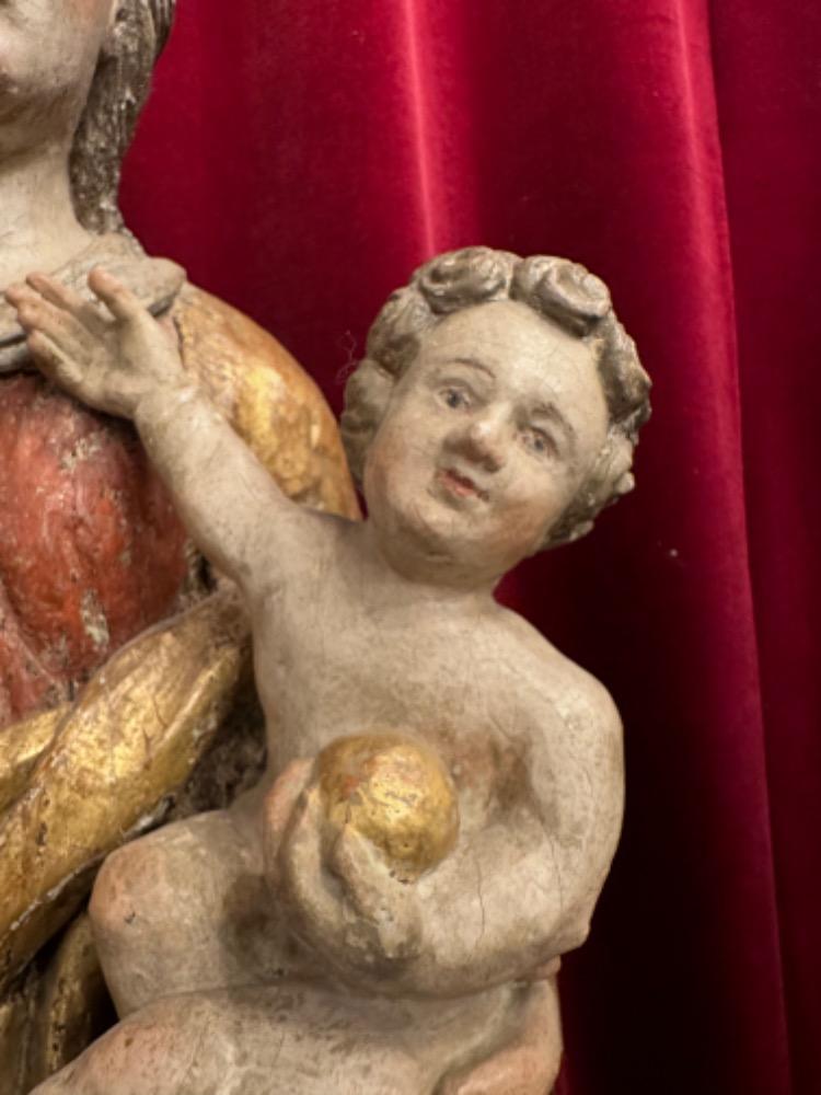 1 Baroque - Style St. Mary With Child Sculpture