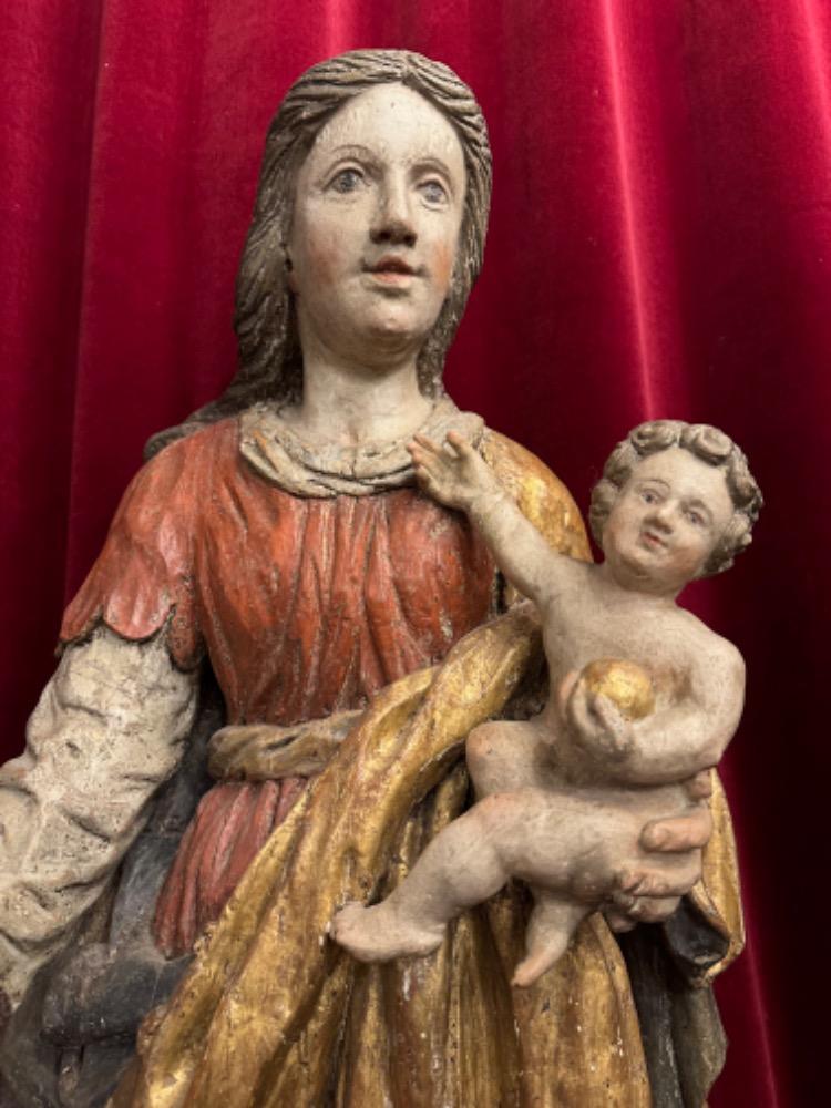 1 Baroque - Style St. Mary With Child Sculpture