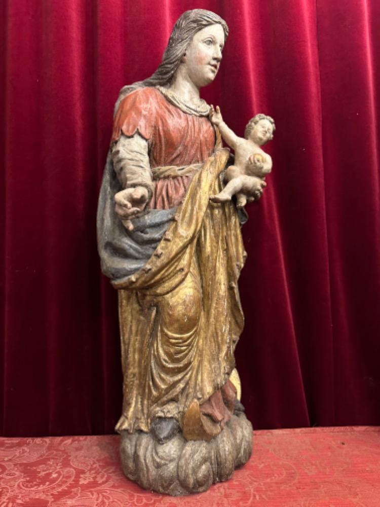 1 Baroque - Style St. Mary With Child Sculpture