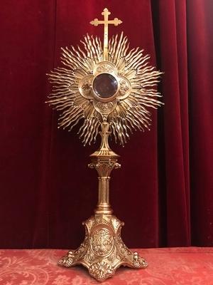 Thomas-Joseph-Armand Calliat-Monstrance Enamel style Baroque en full silver / enamelled / Stones / Polished / Varnished, France 19th century ( anno 1877 )