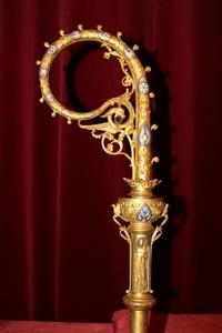 Bishop - Staff  en Brass / Bronze / Emaille, France 19th century (1920)