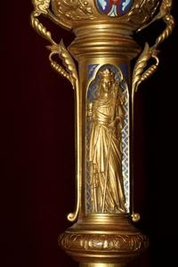 Bishop - Staff  en Brass / Bronze / Emaille, France 19th century (1920)