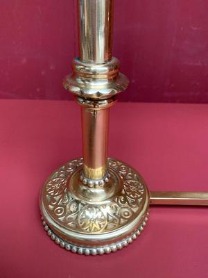 Candle Holder en Brass / Bronze / Polished / New Varnished, Belgium 19th century ( anno 1890 )