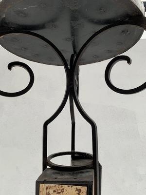 Candle Stand en Hand forged - iron , Belgium 19th century