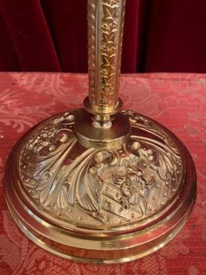 Censer Stand With Boat And Censer  en Brass / Bronze / Polished and Varnished, Belgium 19 th century