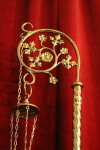 Censor Stand Complete en Brass / / Bronze / Polished / New Varnished, Belgium 19th century