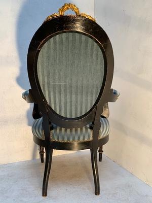 Chair en Wood / Bleu Velvet, France 19th century