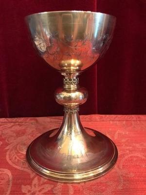 Chalice en full silver, Belgium 20th century