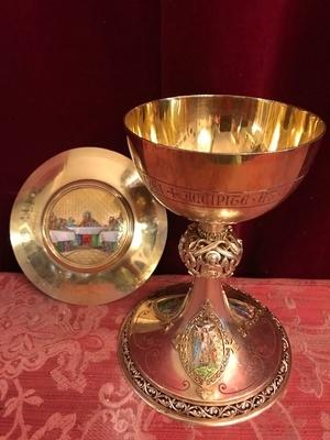 Chalice en full silver / enamelled, Paris France 19th century