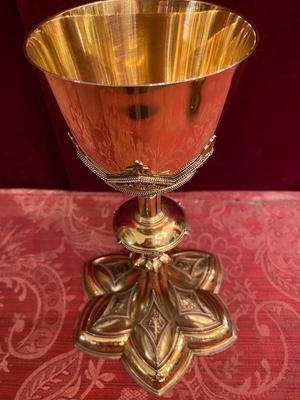 Chalice  en Full Silver / Stones /  Polished and Varnished, France 19th century ( anno 1870 )