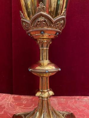 Chalice  en Full Silver / Stones /  Polished and Varnished, France 19th century ( anno 1870 )