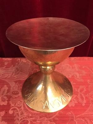 Chalice Hand - Hammered With Original Paten  All Silver Signed : Jac Wijnhoven Edelsmid Eindhoven  en full silver, Dutch 20th century ( 1949 )