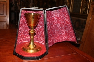 Chalice Signed P. Gabriel Janik S.R.A. Vienna en Silver / gilt 388 grs. Silver content 900, AUSTRIA 19th century