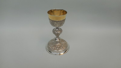 Chalice With Original Case And Paten en full silver Weight : 556 GRS, Italy 19th century