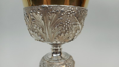 Chalice With Original Case And Paten en full silver Weight : 556 GRS, Italy 19th century