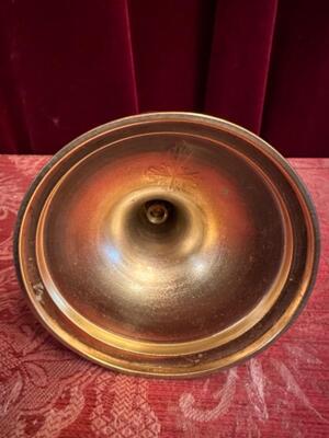 Chalice With Original Paten en Brass / Full Silver Cuppa and Paten. Silver Marks Present, Belgium  20 th century ( Anno 1910 )