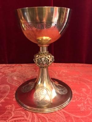 Chalice With Original Paten All Silver en full silver, Belgium 20th century