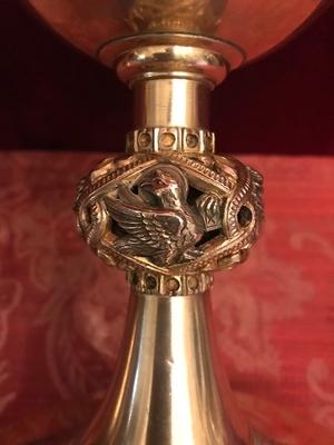 Chalice With Original Paten All Silver en full silver, Belgium 20th century