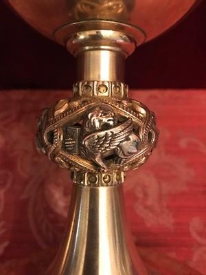 Chalice With Original Paten All Silver en full silver, Belgium 20th century