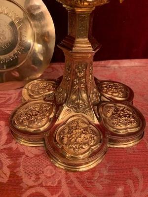 Chalice With Paten All Silver. en full silver / Gilt, Belgium 19th century ( anno 1875 )