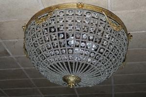 Chandelier en Brass / Bronze / Glass, 20th century