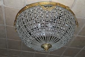 Chandelier en Brass / Bronze / Glass, 20th century