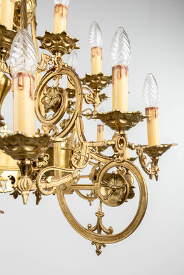 Chandelier  en Brass / Bronze , Belgium  19 th century