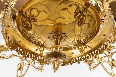 Chandelier  en Brass / Bronze , Belgium  19 th century