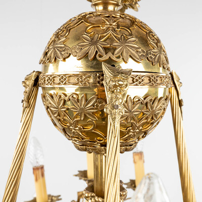 Chandelier  en Brass / Bronze , Belgium  19 th century