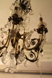 Chandelier en Glass / Bronze, Belgium 19th century