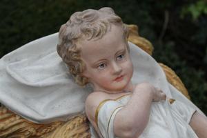 Child Jesus en Terra-Cotta polychrome, France 19th century