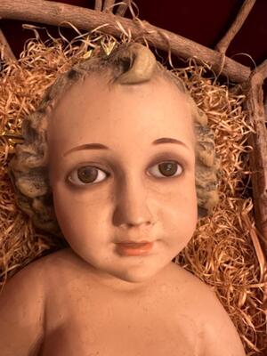 Child Jesus en Plaster polychrome / Glass Eyes , Olot - Spain 19 th century