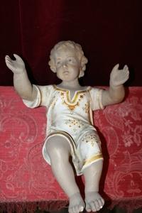 Child Jesus en plaster polychrome, Belgium 19th century