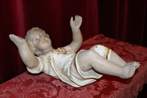 Child Jesus en plaster polychrome, Belgium 19th century