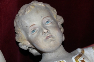 Child Jesus en plaster polychrome, Belgium 19th century