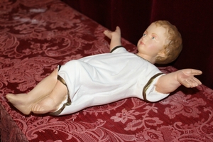 Child Jesus en plaster polychrome, Belgium 19th century
