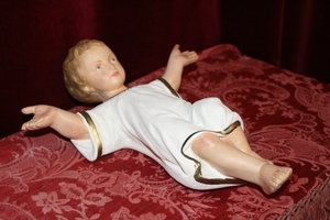 Child Jesus en plaster polychrome, Belgium 19th century