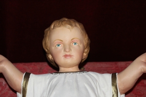 Child Jesus en plaster polychrome, Belgium 19th century