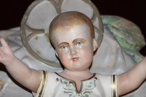 Child Jesus en plaster polychrome, Belgium 19th century