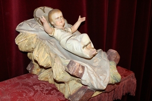 Child Jesus en plaster polychrome, Belgium 19th century