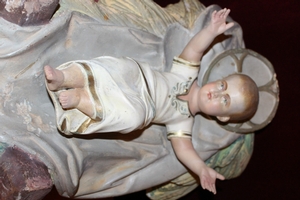 Child Jesus en plaster polychrome, Belgium 19th century