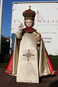 Child Jesus Of Praque Dressed en plaster polychrome, France 19th century