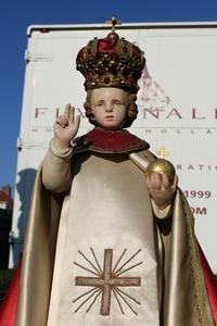 Child Jesus Of Praque Dressed en plaster polychrome, France 19th century