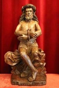 Christ On The Cold Stone.  en hand-carved wood, 16 th century