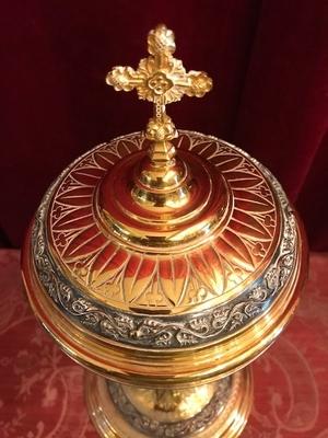 Ciborium Marked : Billaux Grosse Bruxelles en full silver / Gilt, Belgium 19th century