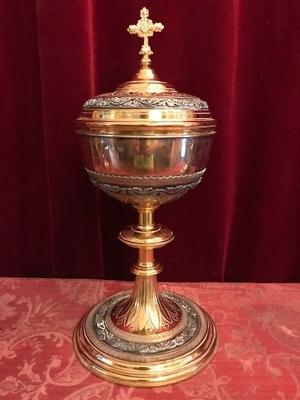 Ciborium Marked : Billaux Grosse Bruxelles en full silver / Gilt, Belgium 19th century