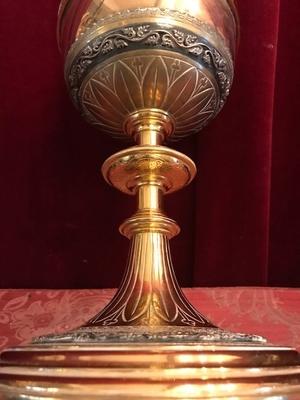 Ciborium Marked : Billaux Grosse Bruxelles en full silver / Gilt, Belgium 19th century